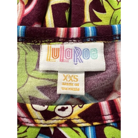 LulaRoe Size XXS kermit the frog Carly Dress Cartoon Designer Preppy Colorful - Picture 6 of 8